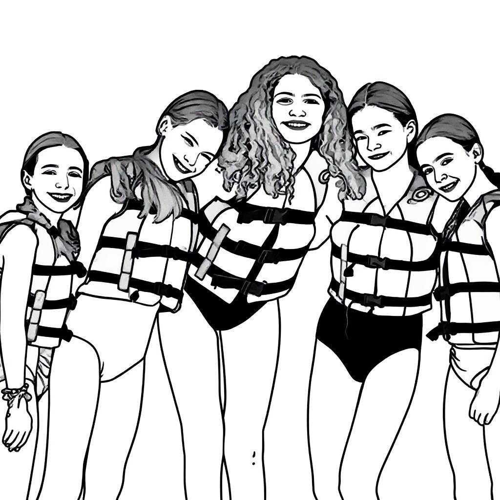 OUTLINE REQUIREMENTS:
- Create thick, bold black outlines only (50pt weight minimum)
- Smooth, continuous vector paths throughout
- All areas must be empty white space for coloring
- NO filled areas, NO solid black

FOREGROUND (people/main subjects):
- Trace outer borders of each person/object
- Minimal facial features (dots for eyes, curve for smile)
- KEEP large simple patterns (big polka dots, wide stripes)
- REMOVE only fine textures and tiny details
- Each person/object clearly separated

PATTERN RULES:
- Large polka dots = draw as empty circles
- Wide stripes = draw as separate outlined sections
- Big flowers or shapes on clothing = keep as outlines

BACKGROUND ELEMENTS:
- Keep background objects as basic outlined shapes
- Maintain clear distinction between foreground and background
- Simplify complex structures to essential recognizable forms

UNIVERSAL RULES:
- Every shape must be fully enclosed
- Uniform line thickness throughout
- Clear spacing between all elements
- Round all sharp corners
- Large areas suitable for crayon coloring


no solid black fills  
no hatching  
no shading or greyscale  
no thin lines  
no sketchy or textured lines  
no variation in line weight  
no filled-in hair or eyes  
no photorealism  
no background clutter or noise  
no overlapping or jagged outlines  
no grayscale gradients

