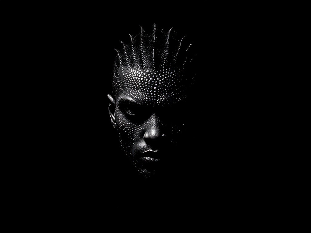 A black back ground with ninga head in center and wirtten OMAR in the image 