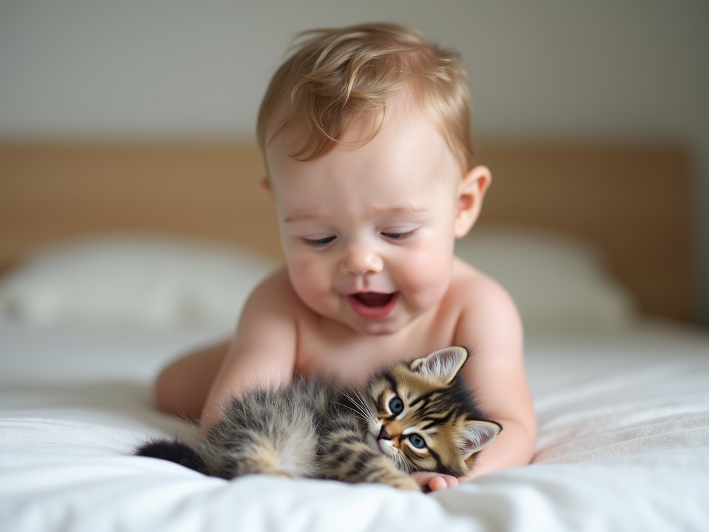 baby-boy-playing-with-kitten-on-bed-bp4j2jmdyf