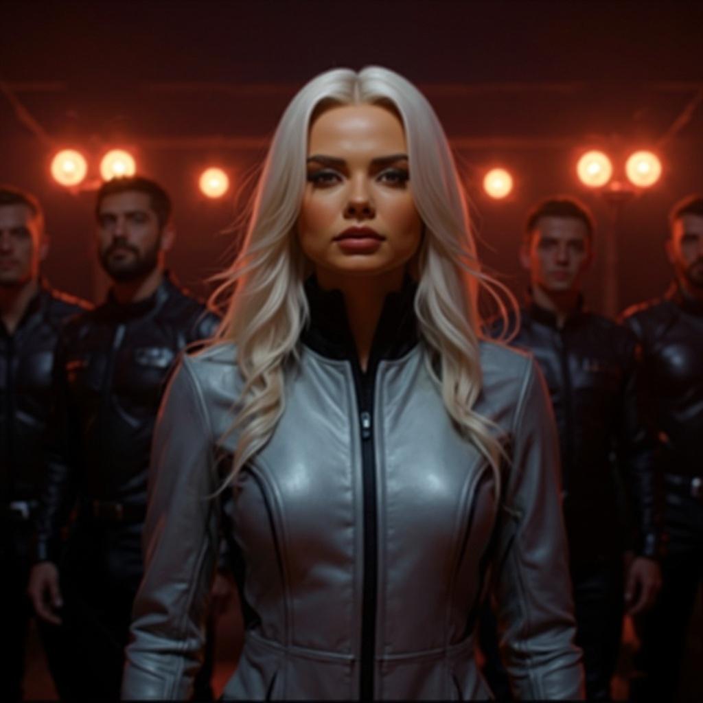 16x9 image, Zara rallying crew, jumpsuit aglow, Lena at core. Alarms flash, Phobos visible through viewport..