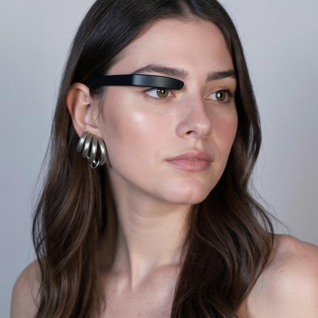Reemplazar a la persona por una mujer joven de entre 20 y 25 años, manteniendo exactamente el mismo encuadre, ángulo y entorno.
Eliminar los dos ear cuffs inferiores y conservar únicamente el ear cuff superior, manteniéndolo exactamente en la misma posición y orientación.
Es fundamental que el ear cuff conserve su ubicación interna en la oreja, como accesorio de presión y no parezca un aro con perforación.
No cambiar la textura del metal ni su forma original.
No agregar accesorios ni modificar el fondo.
Estilo editorial, iluminación suave, realismo fotográfico profesional. Solo debe cambiar el rostro, oreja y piel para que representen una mujer joven.