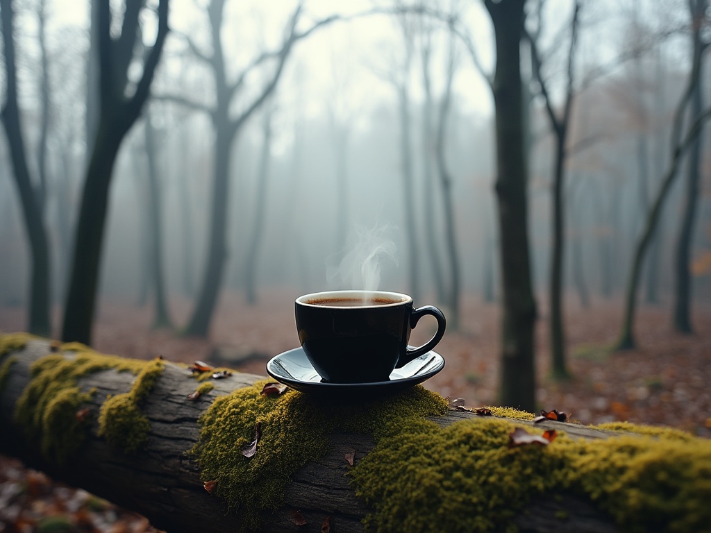 a-steaming-cup-of-coffee-rests-on-a-moss-yd9c2b97o