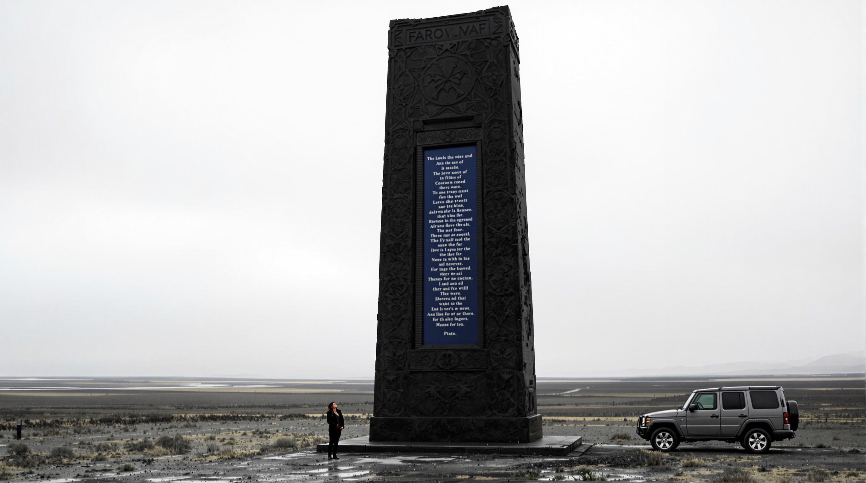 a-large-dark-stone-monolith-stands-in-a-9p7inm012m