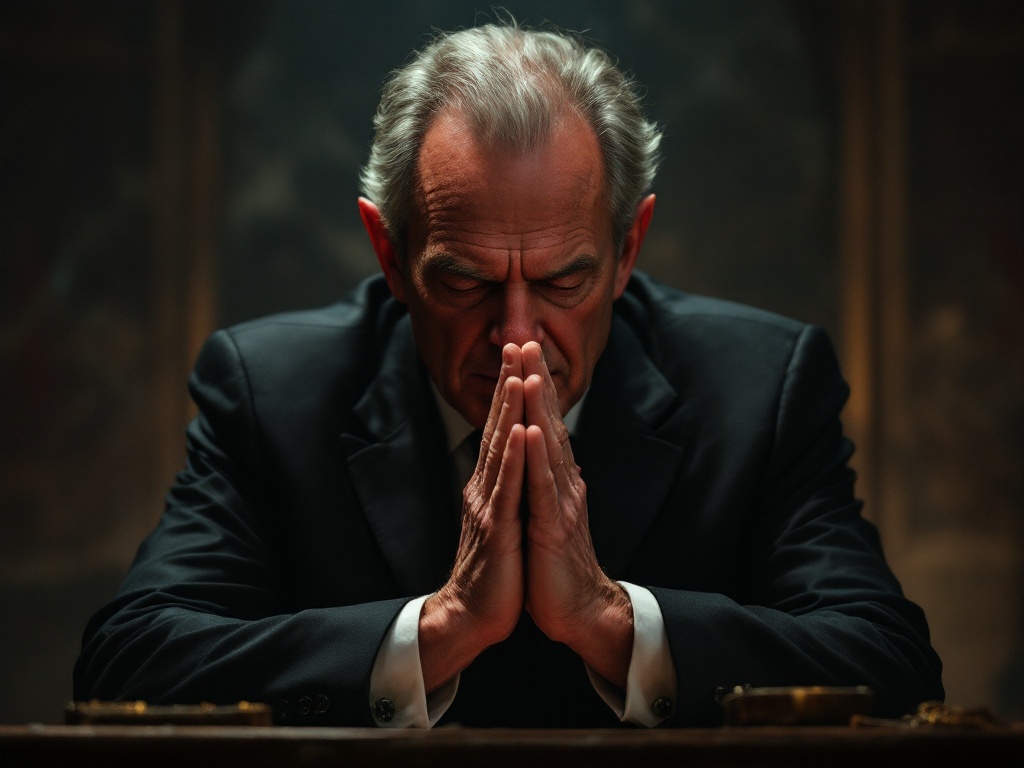 politician-tony-blair-praying-to-the-h8i1qbsp95