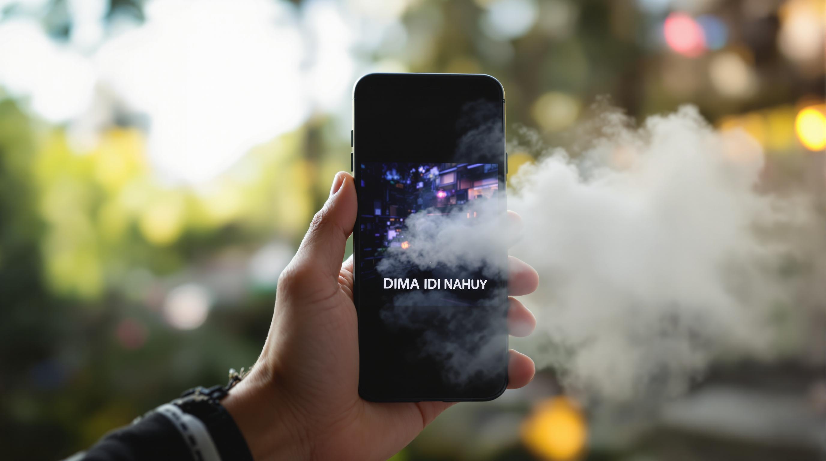 A vape in your hand that says:"DIMA IDI NAHUY". The style of the phone's camera and regular shooting
