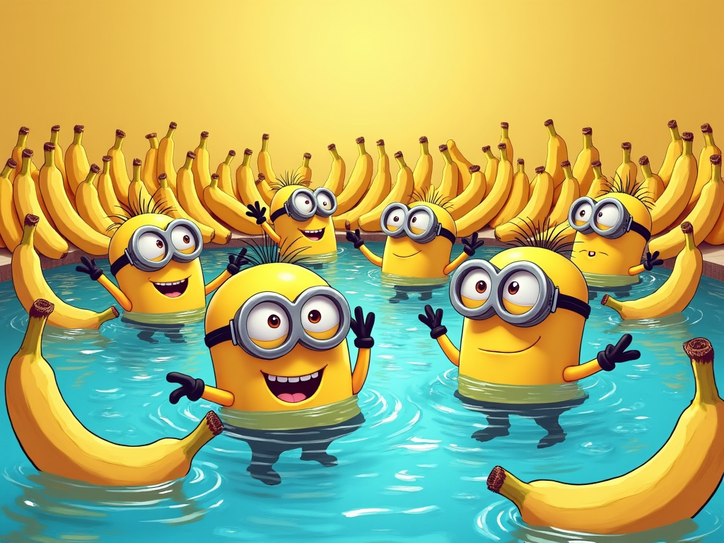 draw-minions-swimming-in-lots-of-bananas-45trno6wh