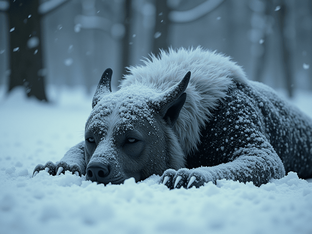  Güts from berserk manga laying in snow 4k