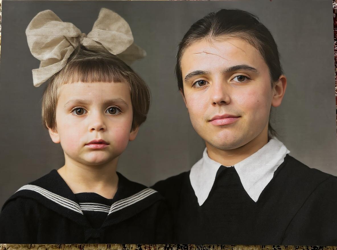 Restore this old photo by enhancing colors, removing scratches, and improving overall quality

