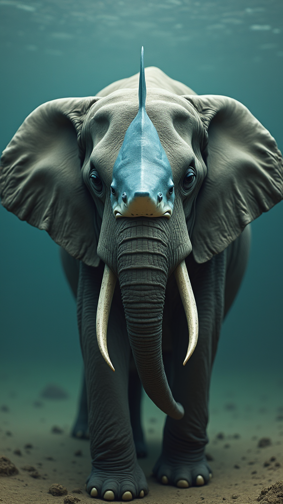 a-shark-fish-face-on-elephant-with-human-acc9lq46f