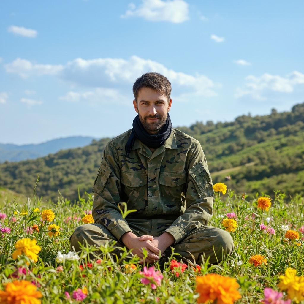 a-man-sitting-amidst-a-vibrant-meadow-of-l9effzu77