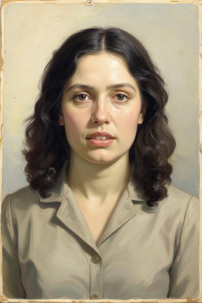 Convertir esta foto en una pintura artística recordar que en la boca se nota los dientes las demás facciones de la cara queda igual