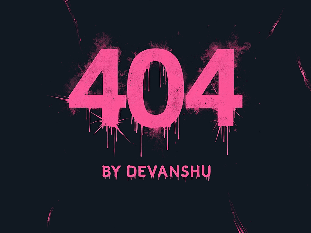 Image for a spotify playlist cover named 404 and it should also say "by Devanshu"