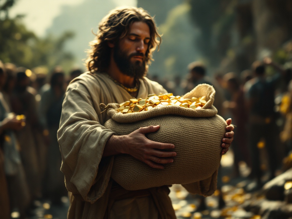 jesus-christ-carries-a-bag-of-gold-in-lz1zxcthkq