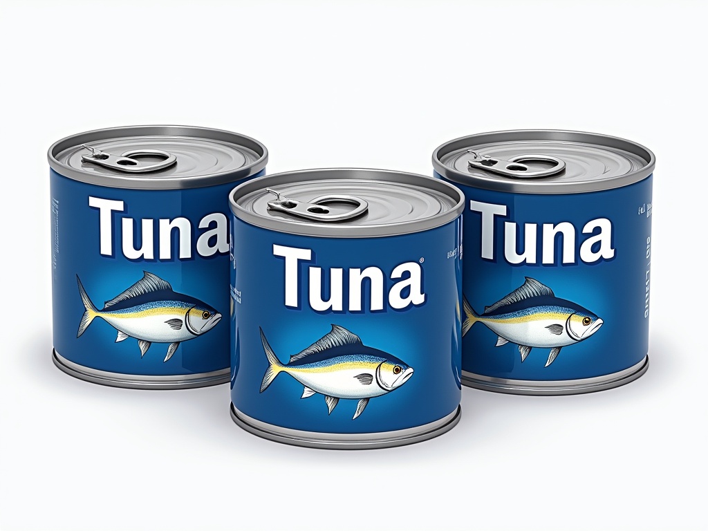 three-identical-blue-tin-cans-of-tuna-tjnmh92myk