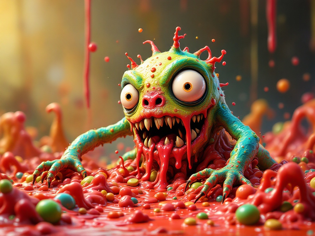 a-quirky-monster-in-a-pile-of-goo-3d-3whrrko2wt