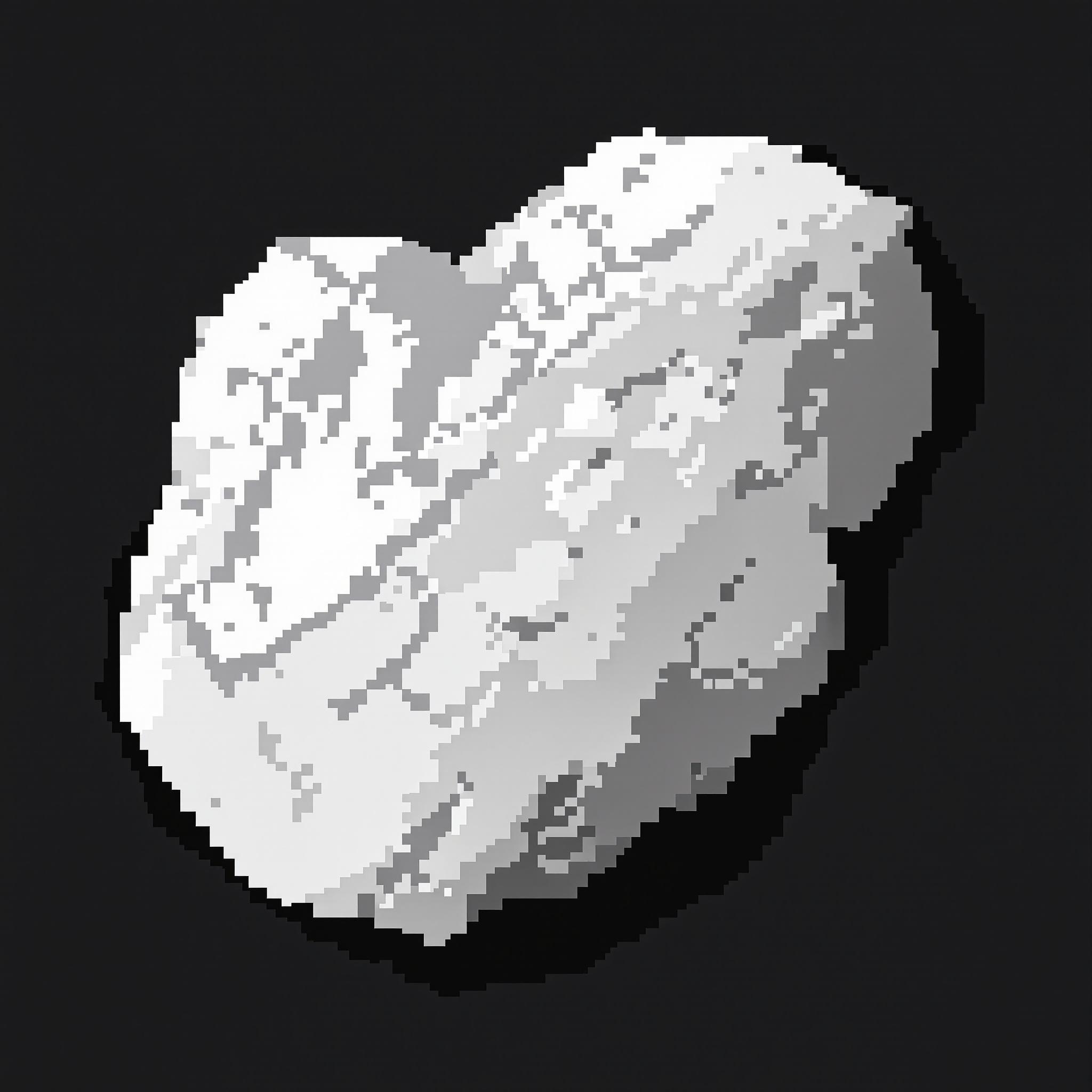 PIxel art illustration 16 bit of a coal piece on solid contrast background
