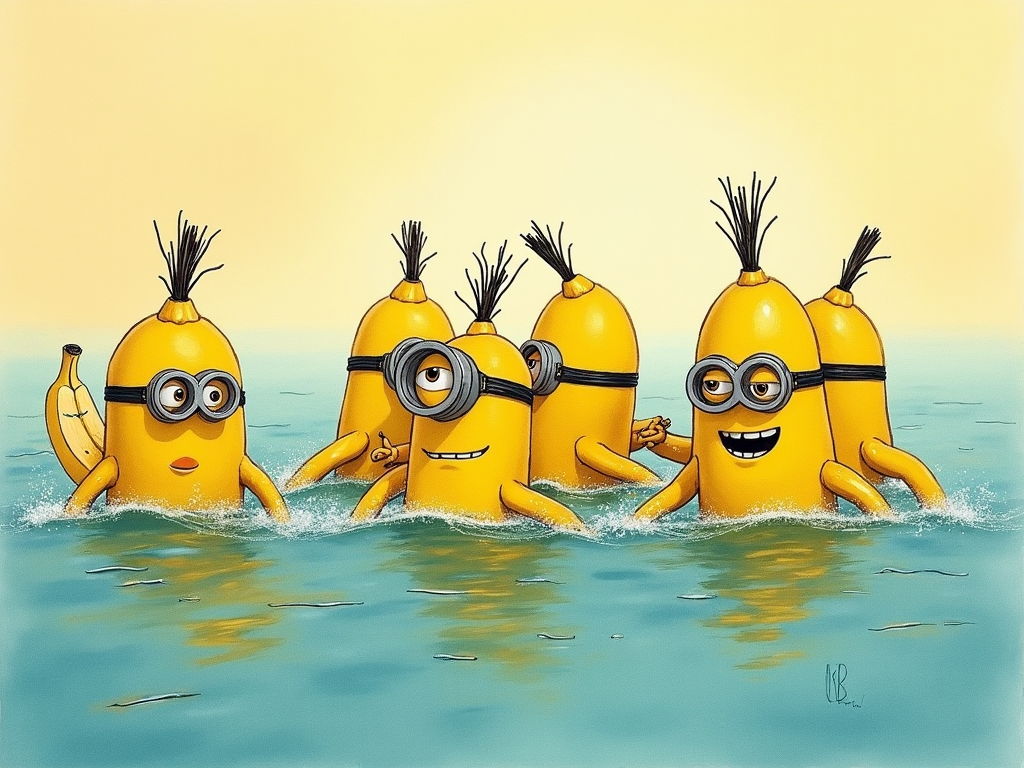 draw-lots-of-minions-swimming-in-bananas-1wydbcwio