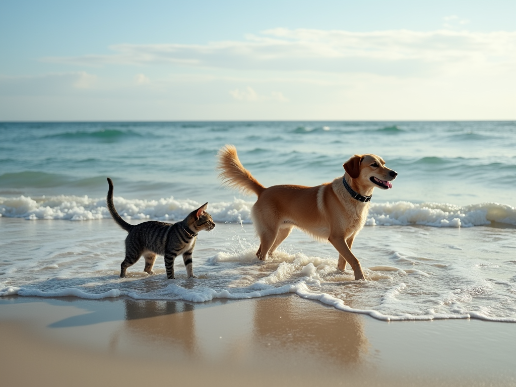 cat-and-dog-in-the-sea-at-afternoon-dby4g55hol