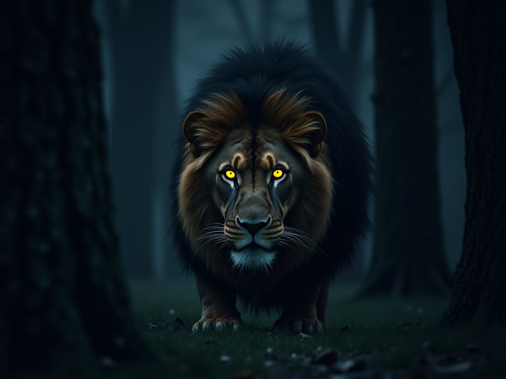 a-lion-hiding-in-a-forest-in-a-dark-lkujdil3u0