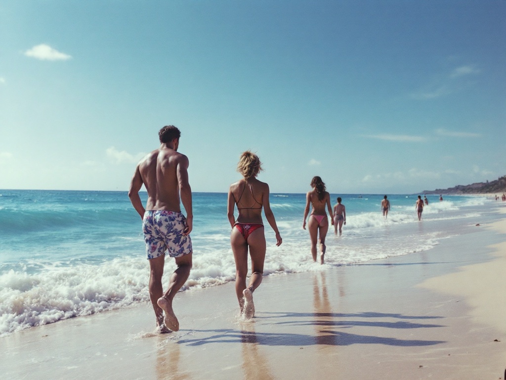 Scene from a beach movie 
