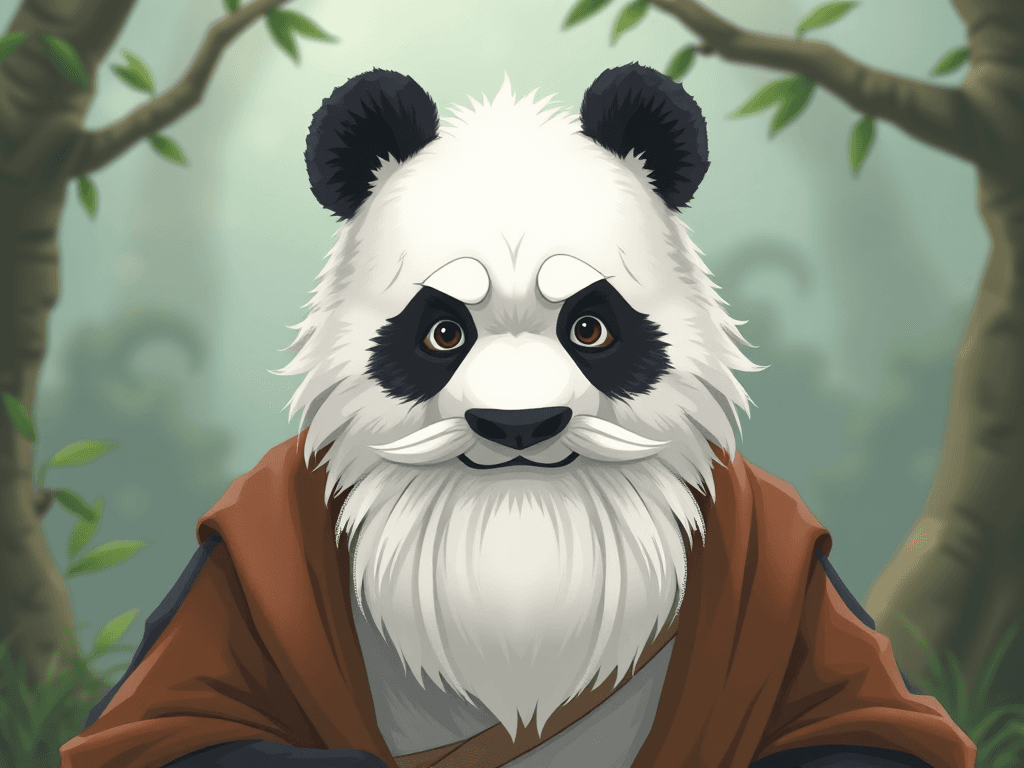 Create a avatar panda guru,