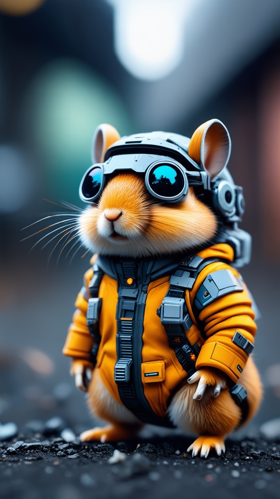 tilt-shift photo of selective focus, miniature effect, blurred background, highly detailed, vibrant, perspective control, natural Tilt Shot (Whimsically artistic) , adorable extra (fluffy: 1.3) chubby miniature pika wearing an ral-iontivevisions cyberpunk suit with white furr and helmet wit futuristic googles made of ral-iontivevisions, ral-iontivevisions land, macro photography, (enchanting:1.3), (luminous:1.2), (oversized flora:1.1), mystical, vibrant photography, shimmering light, dreamy, whimsical, serene, soft-focus, hyper-detailed digital art, made of ral-crztlgls <lora:ral-crztlgls-sdxl:1>