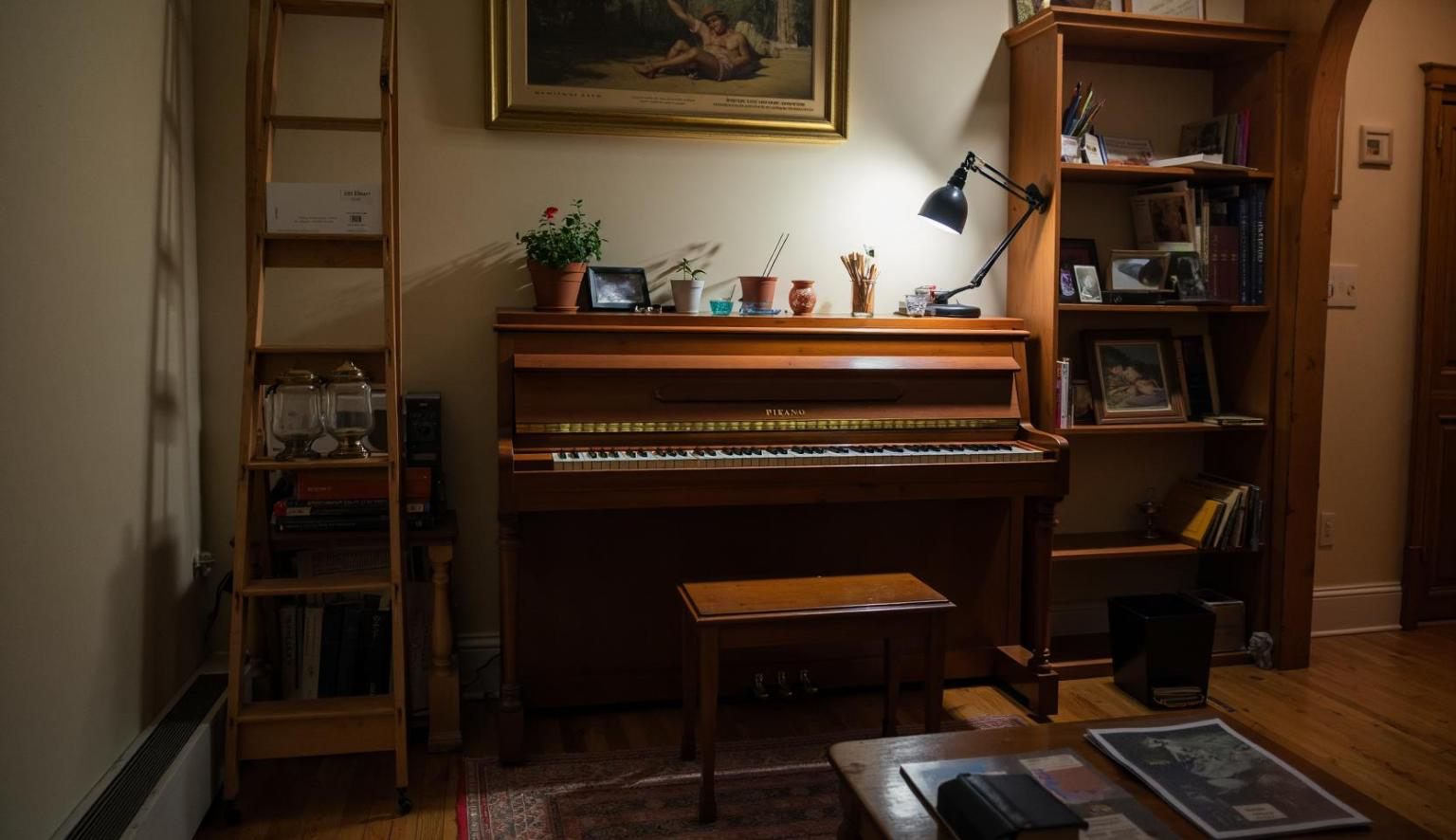 an old piano in my living room