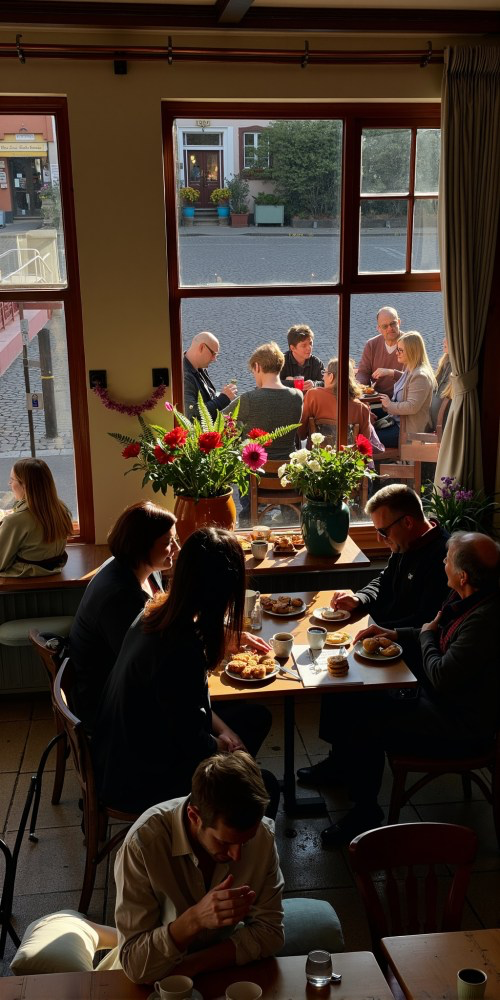 photograph of a beautiful cafe in Freiburg