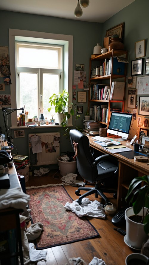 interior photo of a messy room