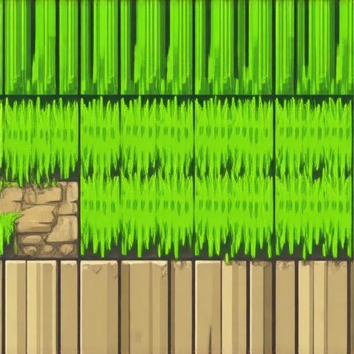 Create a pixeled grass object tile 16px for a 2d videogame. view: from upside