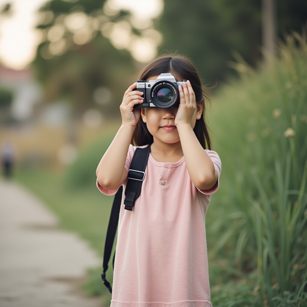 Make this child an adult photographer, add a camera