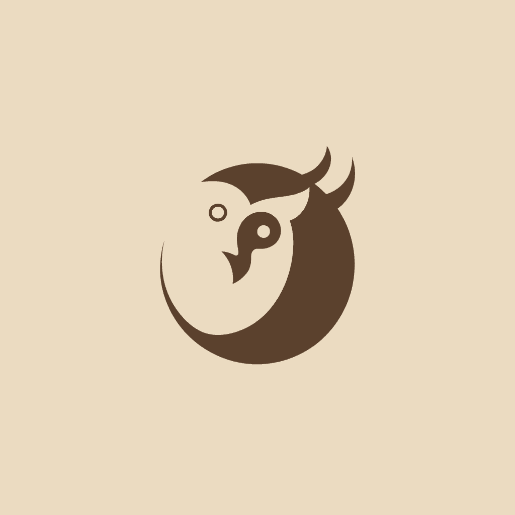 A minimalist logo design: a stylized owl and fox intertwined, symbolizing wisdom and cunning;  muted earth tones, clean lines, negative space defining shapes, conveying a sense of quiet intelligence and subtle power, reflecting ancient folklore.

