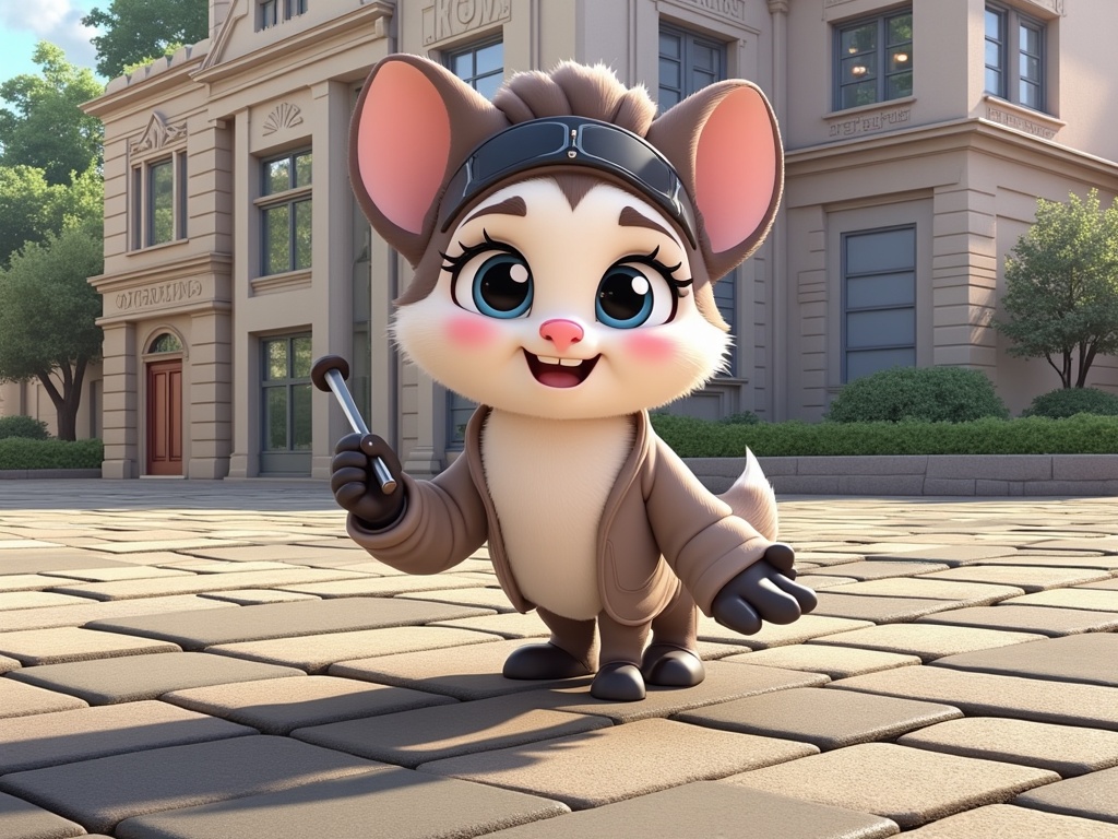 a cute character, disney pixar style