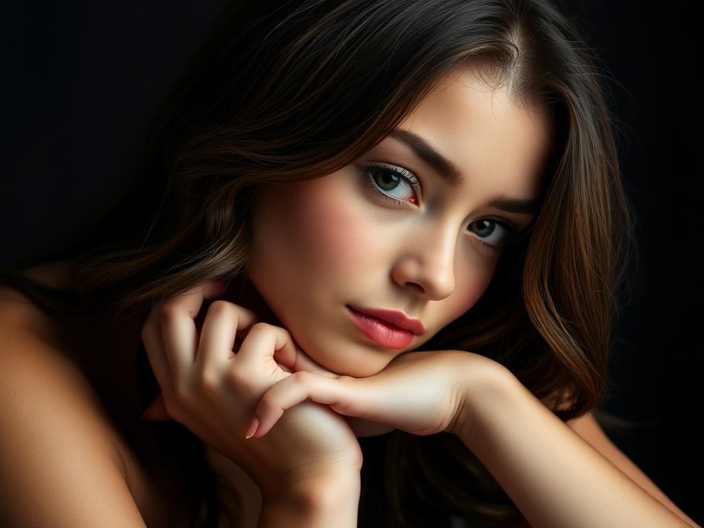 a-young-woman-with-long-wavy-brunette-hair-rests-xf3r1k5w88-2