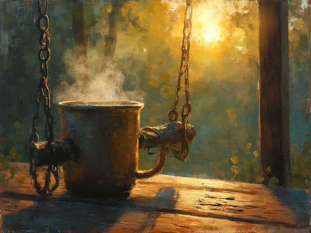 a-steaming-mug-of-coffee-perched-vc2o1gb451
