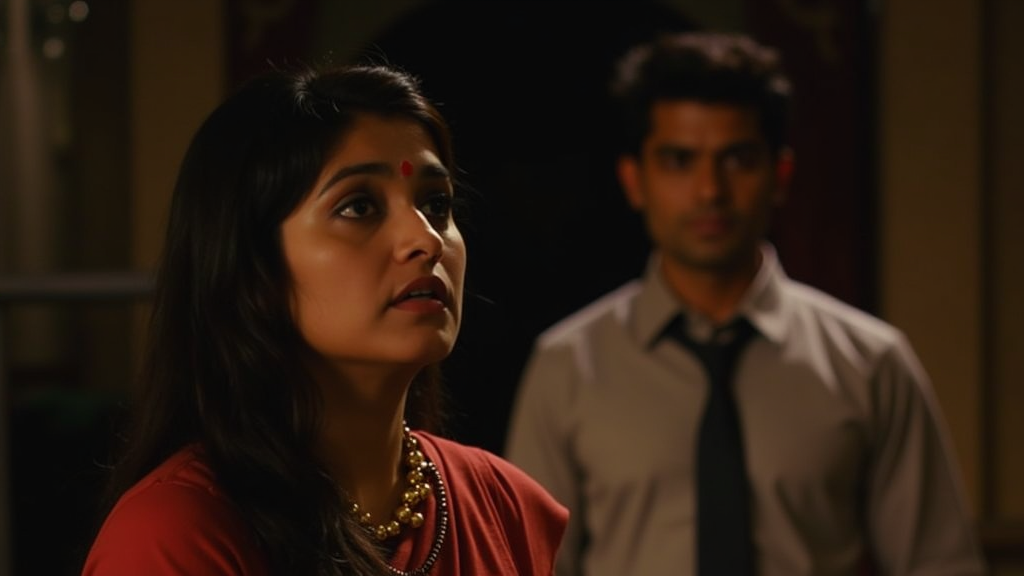 Setting: Living room of Zaveri House, evening
Characters: Smita, Ranak, Shiwansh
Action: Smita reveals a shocking truth to Ranak about Prachi and Shiwansh’s relationship. Ranak looks devastated. Shiwansh stands confidently in the background.
Emotional Tone: Tense, dramatic
Key Dialogue/Voice-over: “Ranak, Prachi is not just his wife in name, but in every sense!”
Visual Style: Dramatic close-up on Ranak’s shocked face, intense background lighting, Indian serial-style camera angles.