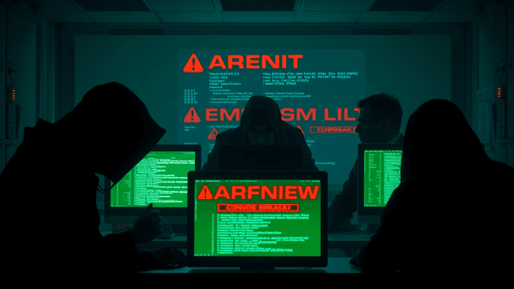A clandestine data breach: shadowy figures, cloaked in darkness, huddle around glowing computer screens in a dimly lit, corporate office, their faces obscured by the eerie green light reflecting off confidential employee files, revealing sensitive personal information; vibrant red warning signs starkly contrast the muted corporate grey, creating a tense atmosphere of betrayal and corporate malfeasance, reminiscent of a 1980s cyberpunk thriller, emphasizing the ethical implications and technological anxieties of the era.
