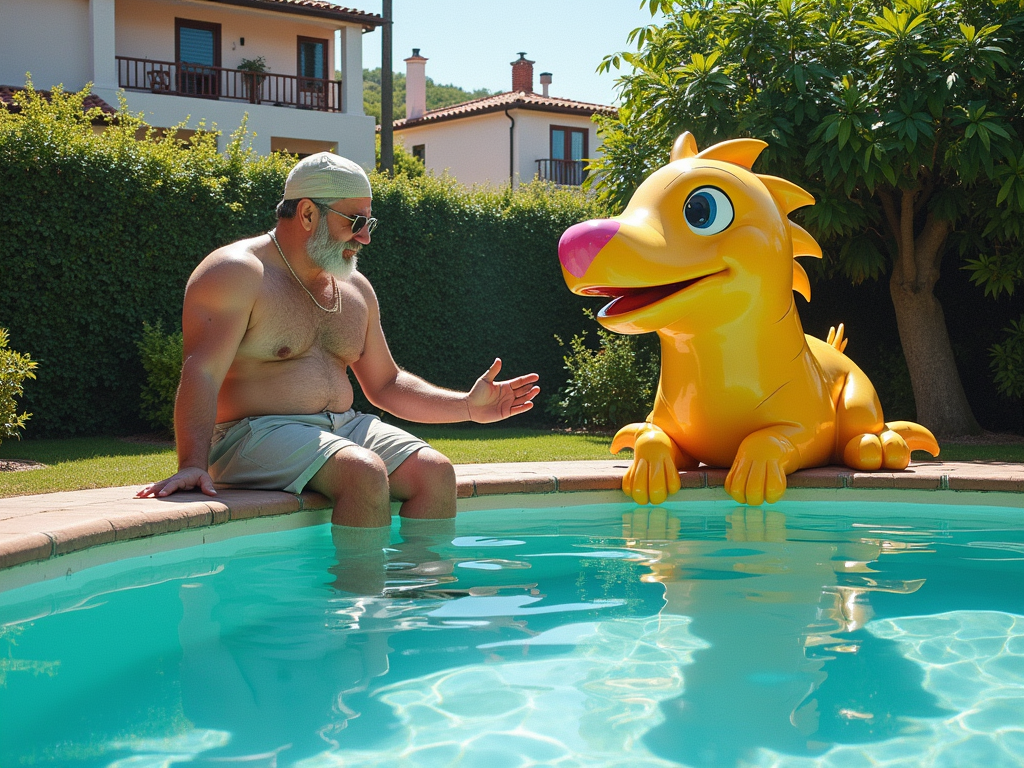 Piscineiro e jardineiro brigando por conta que o jardineiro sujou a piscina  de forma animada!
