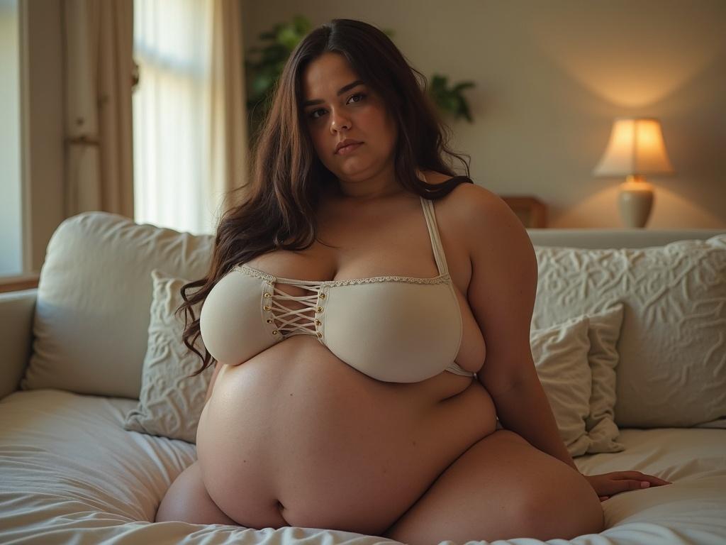 Bbw Girl has now stuff coming from pants 
