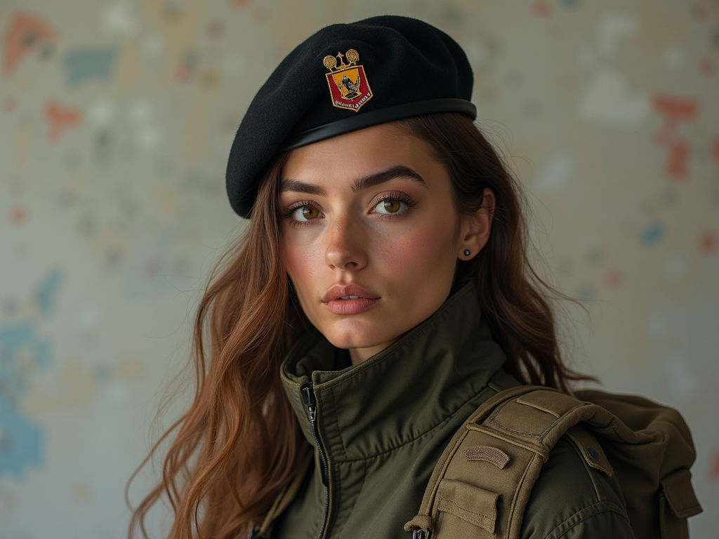 Te remito una foto de una persona que quiero que la mezcles con la cara exacta con la ropa militar de la otra foto 