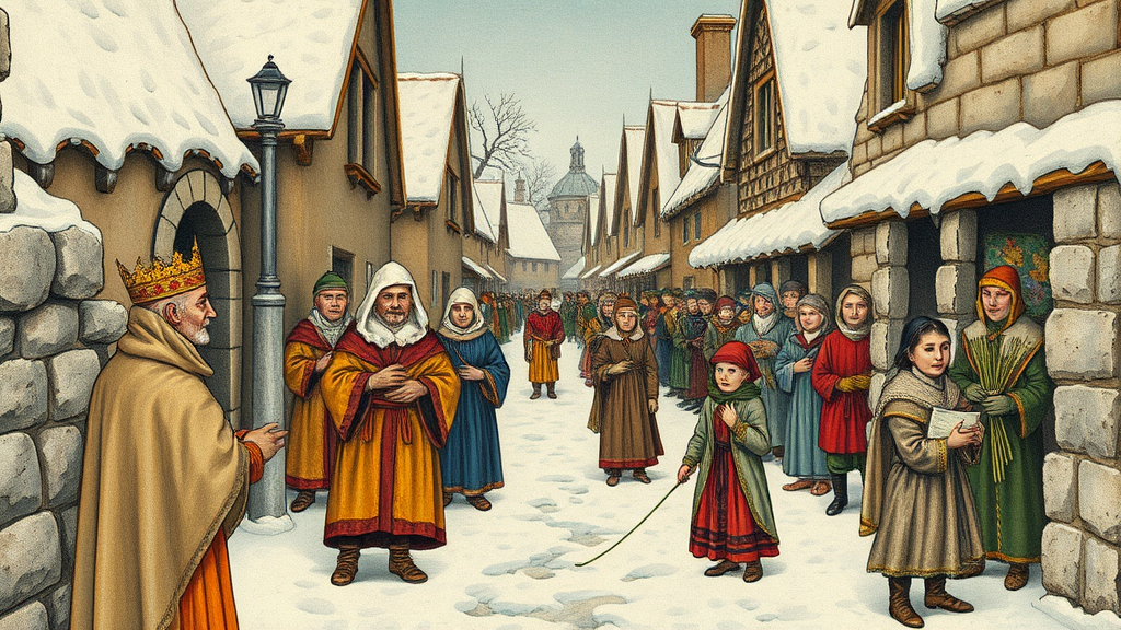 a-snowy-village-street-filled-with-wool-68i5m5ejdw