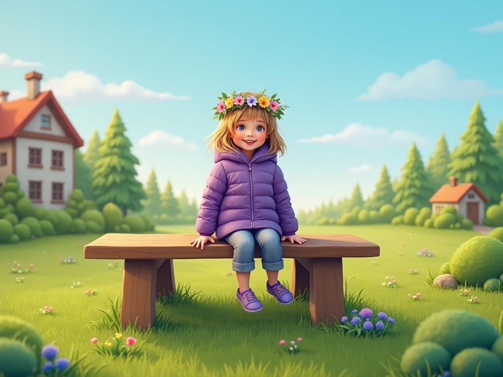 the-image-shows-a-little-girl-sitting-on-top-of-a-u4cu2uhter