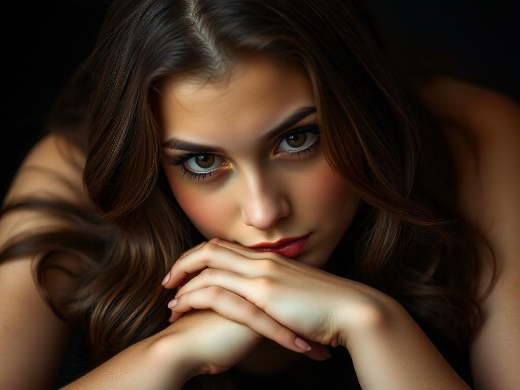 a-young-woman-with-long-wavy-brunette-hair-rests-m605tfkd9g-1