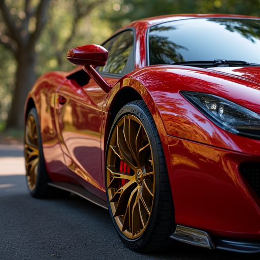 Super car, with Bitcoin crypto logo on the side of car door
