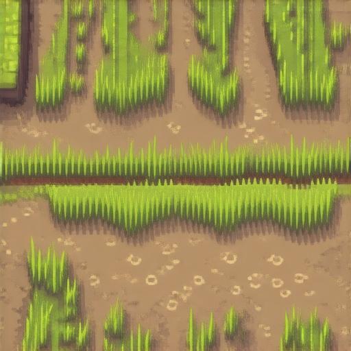 Create a pixeled grass object tile 16px for a 2d videogame. view: from upside