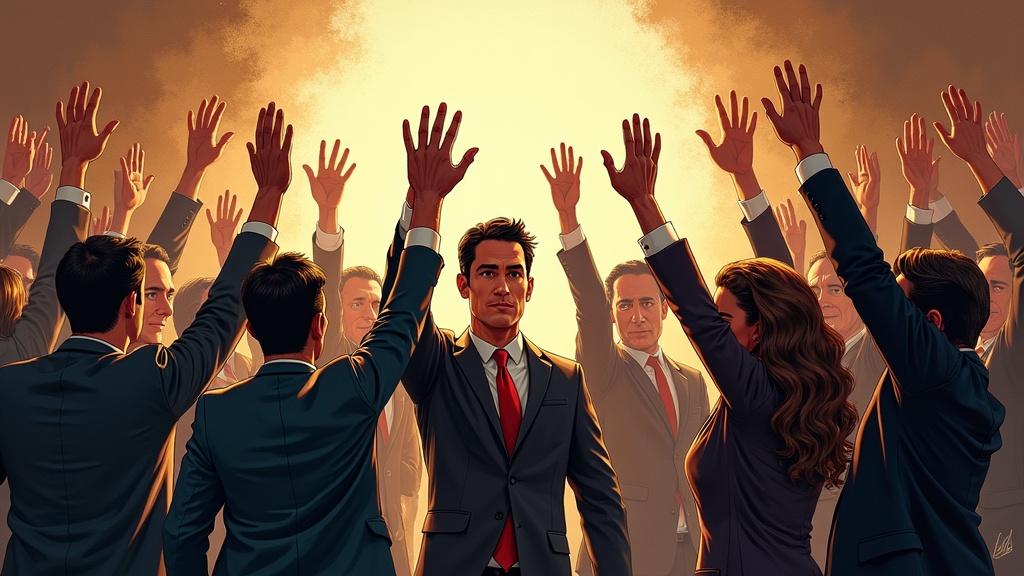 executives-raise-their-hands-to-vote-ea6sbtgx52