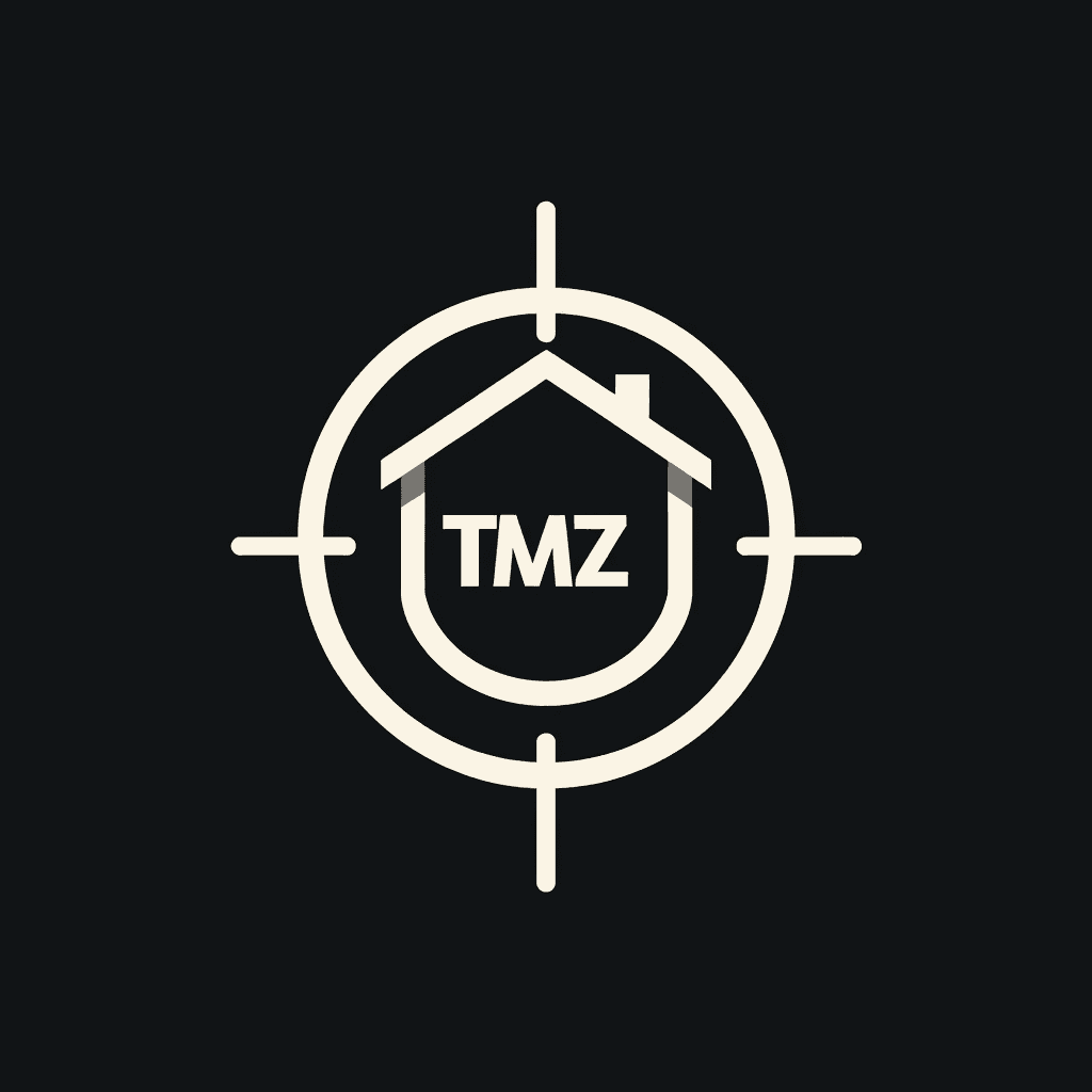 Please create a logo for my mortgage broker company named The Mortgage Zone .  Include an outline of a home  within a target zone 
Include the letters TMZ
