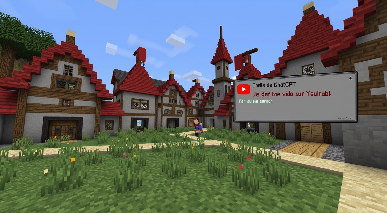je fais une vidéo youtube sur Minecraft ou je construit un village médiéval a l'aide des conseils de l'ia ChatGPT