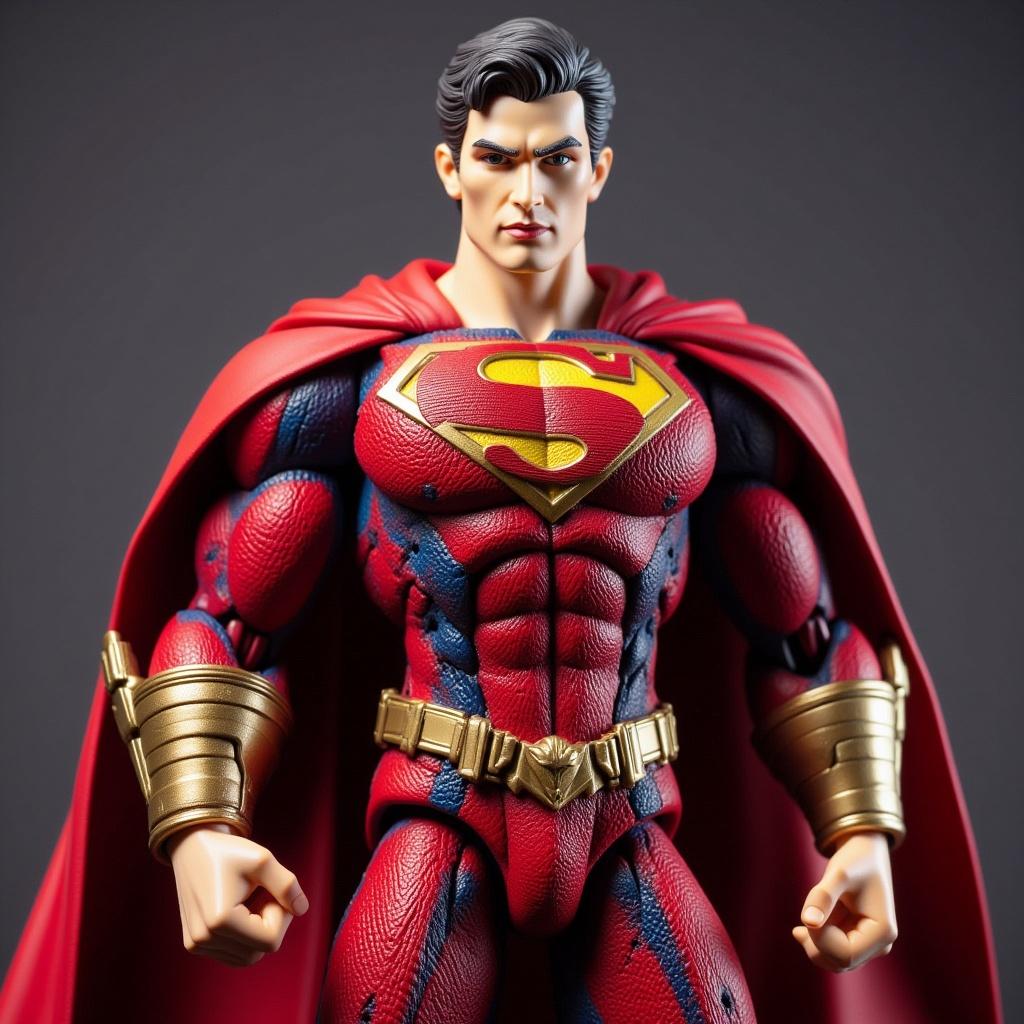 a superhero action figure with detailed costume, action figure style