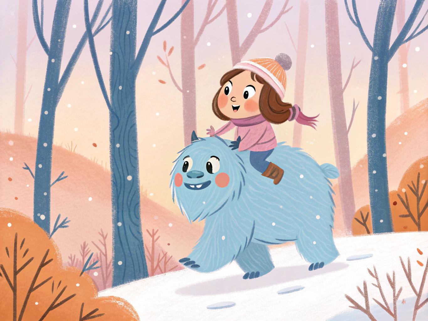 a-little-girl-riding-on-a-blue-yetis-lr8o16rvqy